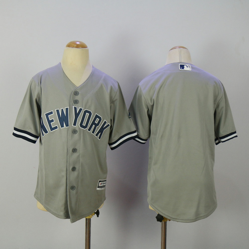 Youth 2017 MLB New York Yankees Blank Grey Jerseys->youth mlb jersey->Youth Jersey